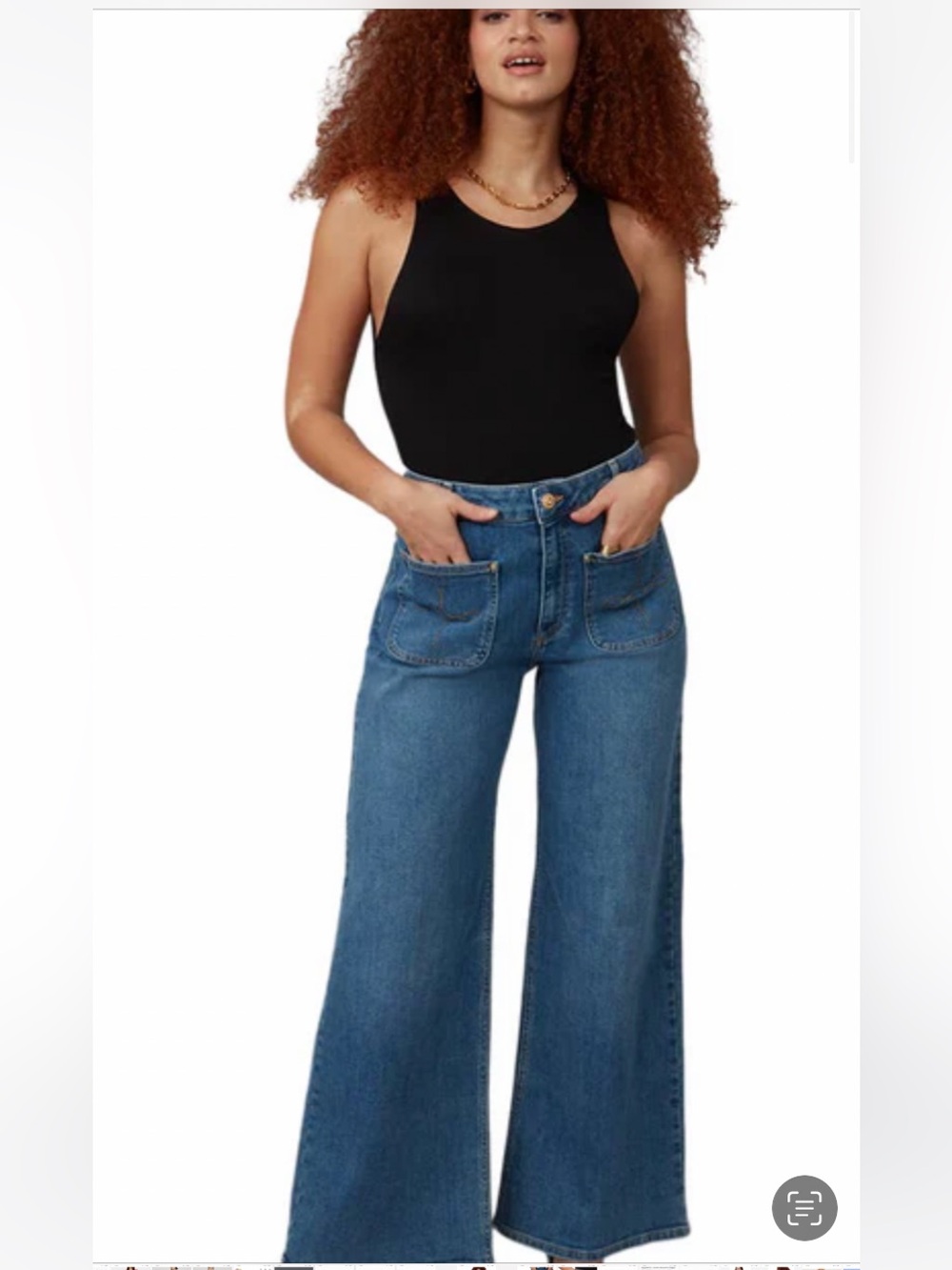 Lola Jeans Western Inspired Milan-RCB High Rise Wide Leg Medium Wash Jean Size29 - Picture 15 of 16